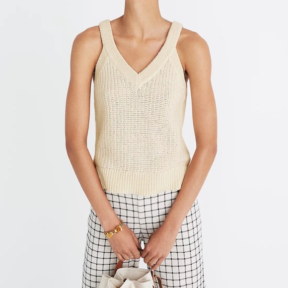 Madewell Tops - Madewell “Stockton” Cream Sweater Tank